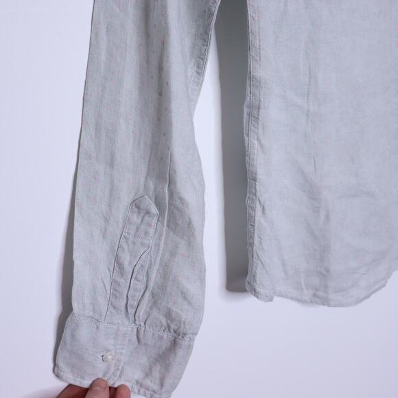 FRANK & EILEEN Barry Tailored Button-Up Shirt Mint Polka Dot Casual Women's M - Picture 10 of 15